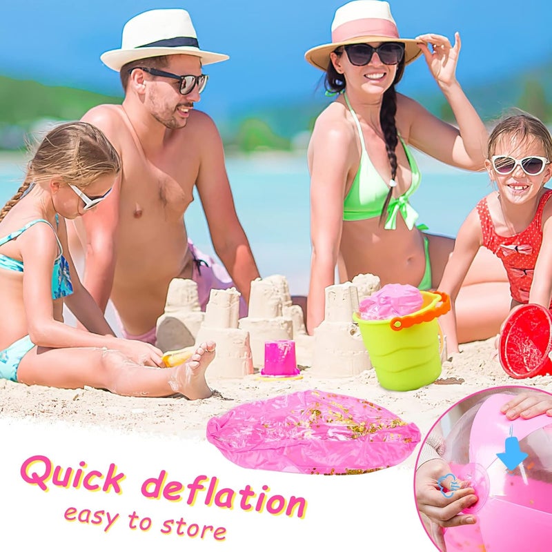 FuturePlusX 2PCS Glitter Beach Balls, 16 Inch Inflatable Pool Toys, for Beach Party Favor - Image 5